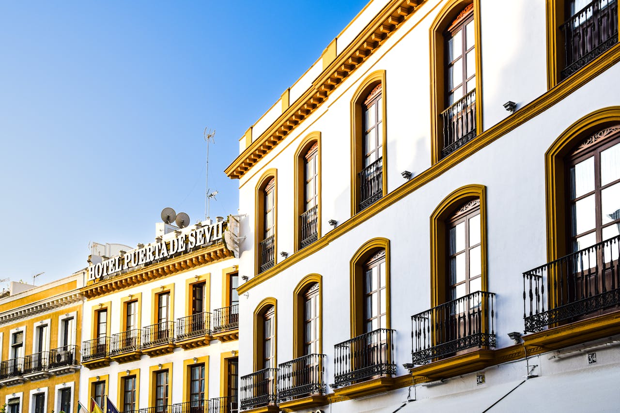 Multi-property hotel group facade across cities
